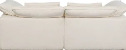 Sofa 3-osobowa skandynawska biała z poduszkami 230 cm