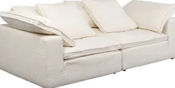 Sofa 3-osobowa skandynawska biała z poduszkami 230 cm
