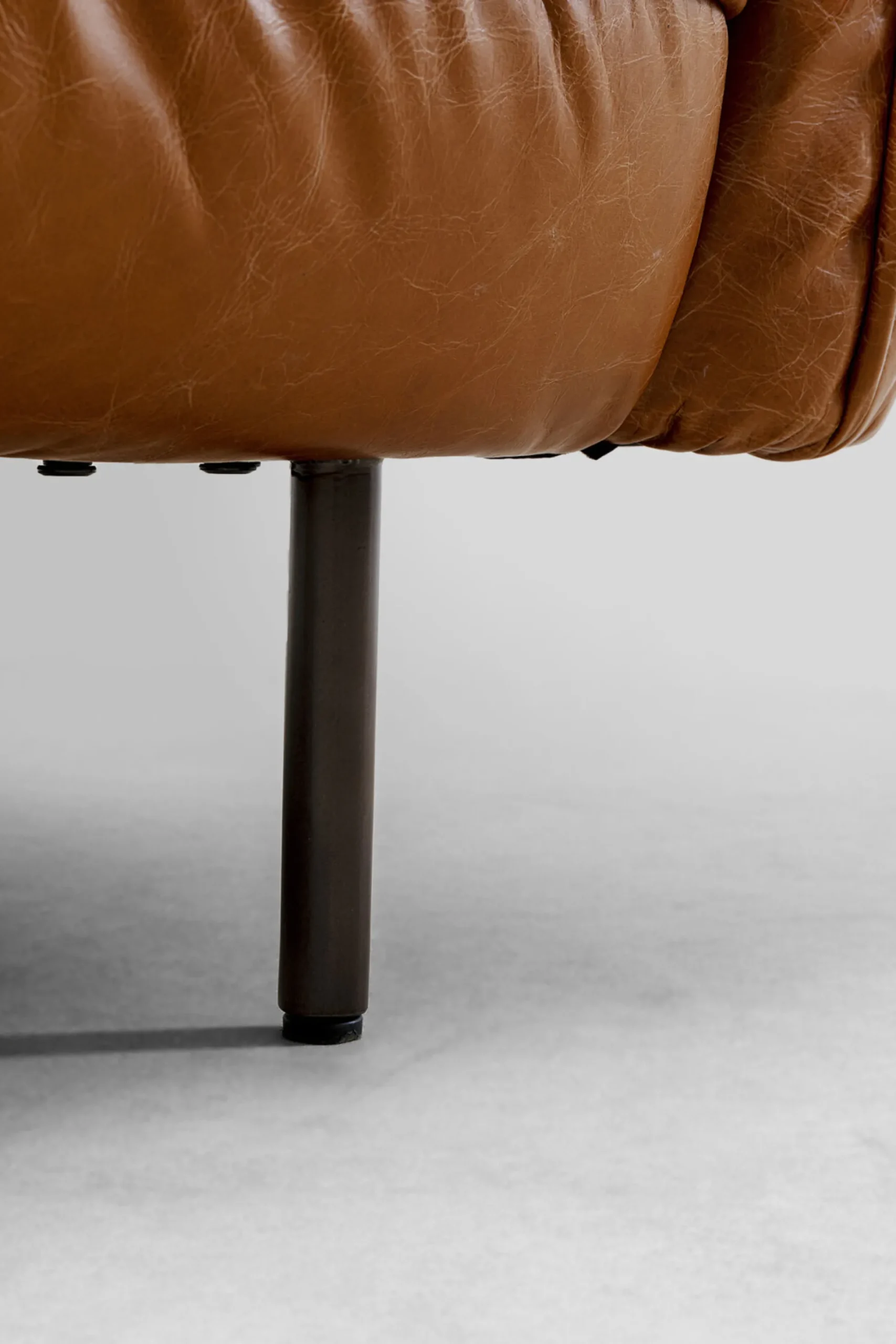 Sofa 3-osobowa skóra semianilinowa brązowa 226 cm