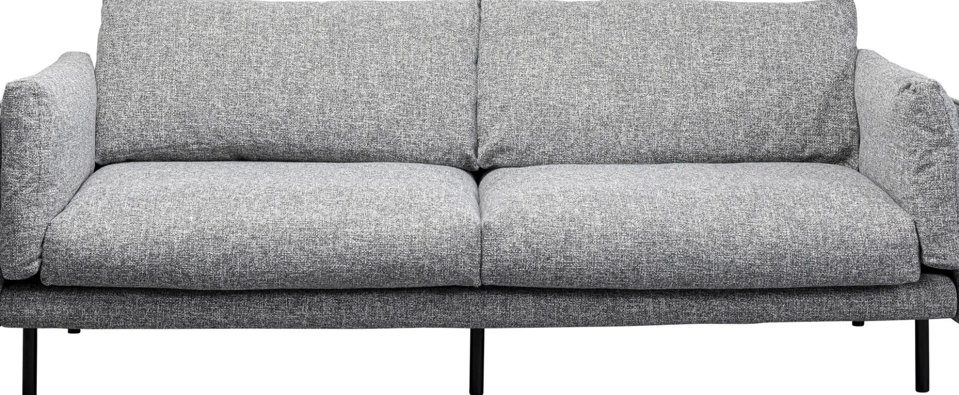 Sofa 3-osobowa w kolorze szarym nogi stalowe czarne 230 cm