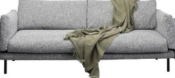 Sofa 3-osobowa w kolorze szarym nogi stalowe czarne 230 cm