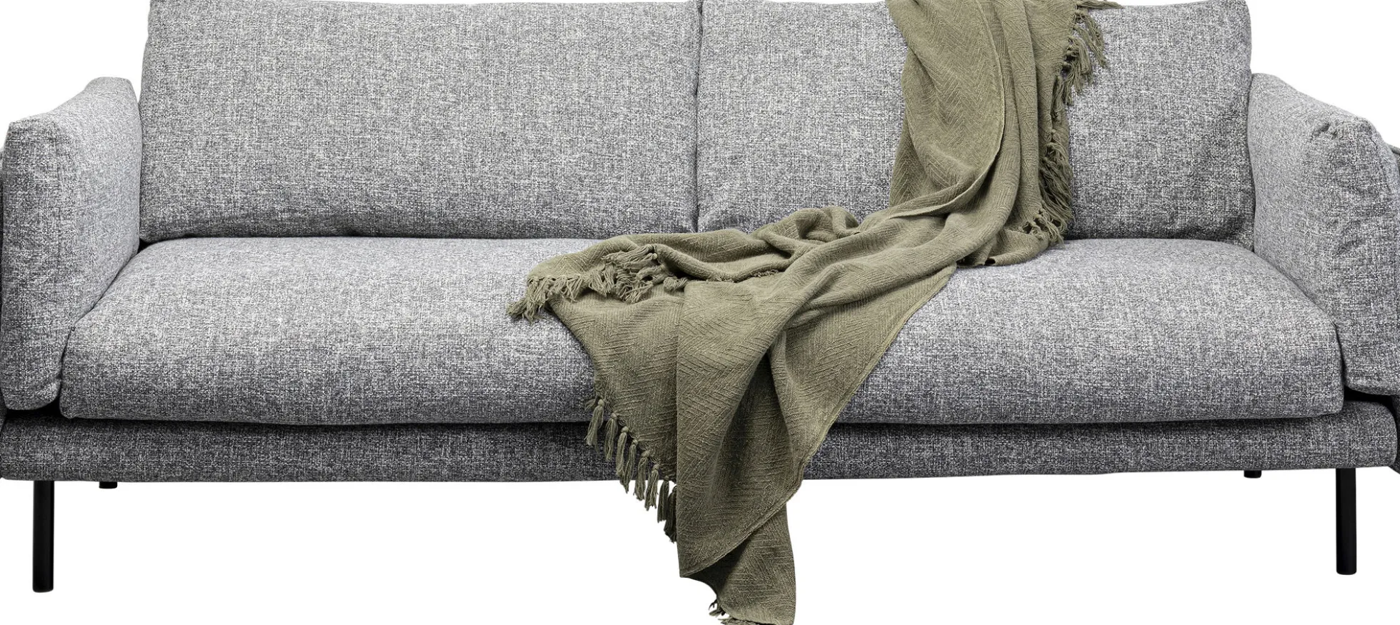 Sofa 3-osobowa w kolorze szarym nogi stalowe czarne 230 cm