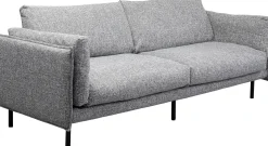 Sofa 3-osobowa w kolorze szarym nogi stalowe czarne 230 cm