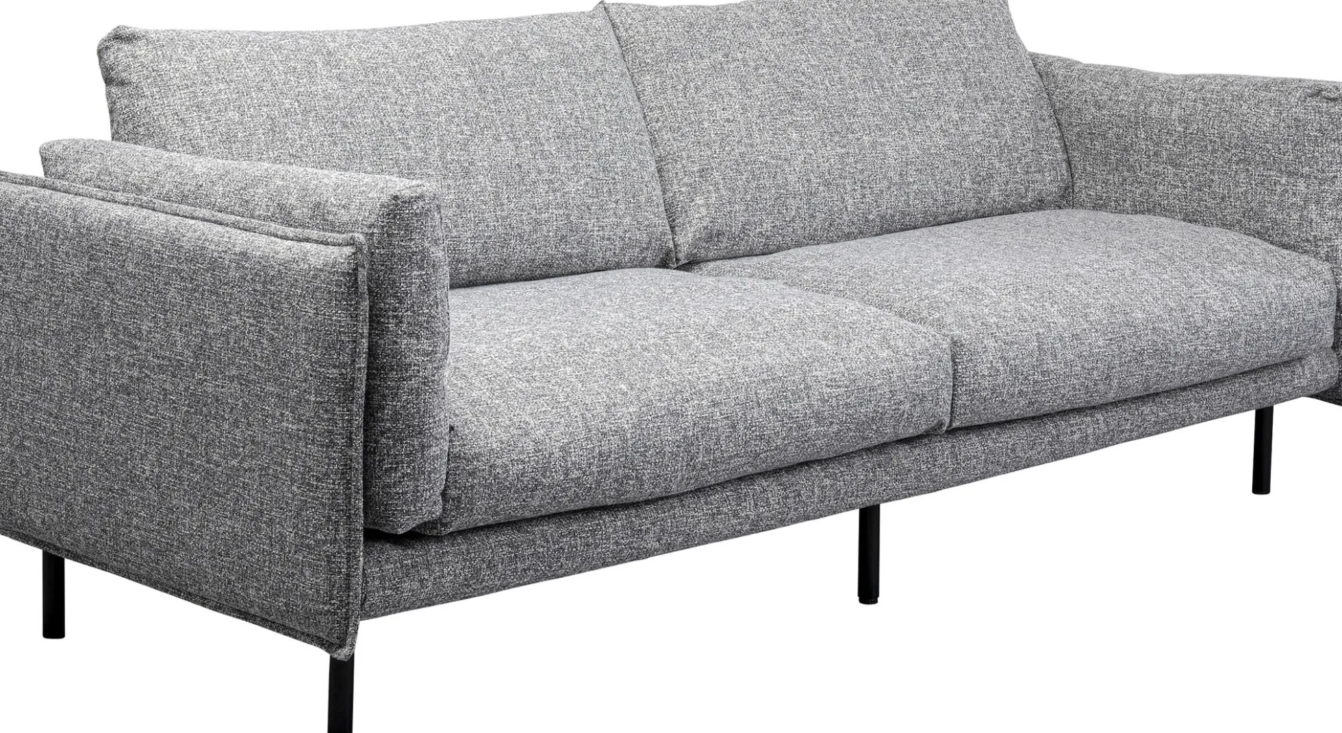 Sofa 3-osobowa w kolorze szarym nogi stalowe czarne 230 cm