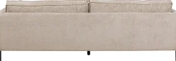 Sofa 3-os. tapicerowana w kolorze szarym nogi stal czarne 233 cm