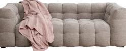 Sofa pikowana 3-osobowa jasnobrązowa 240 cm
