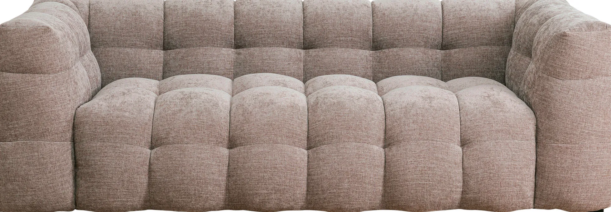 Sofa pikowana 3-osobowa jasnobrązowa 240 cm