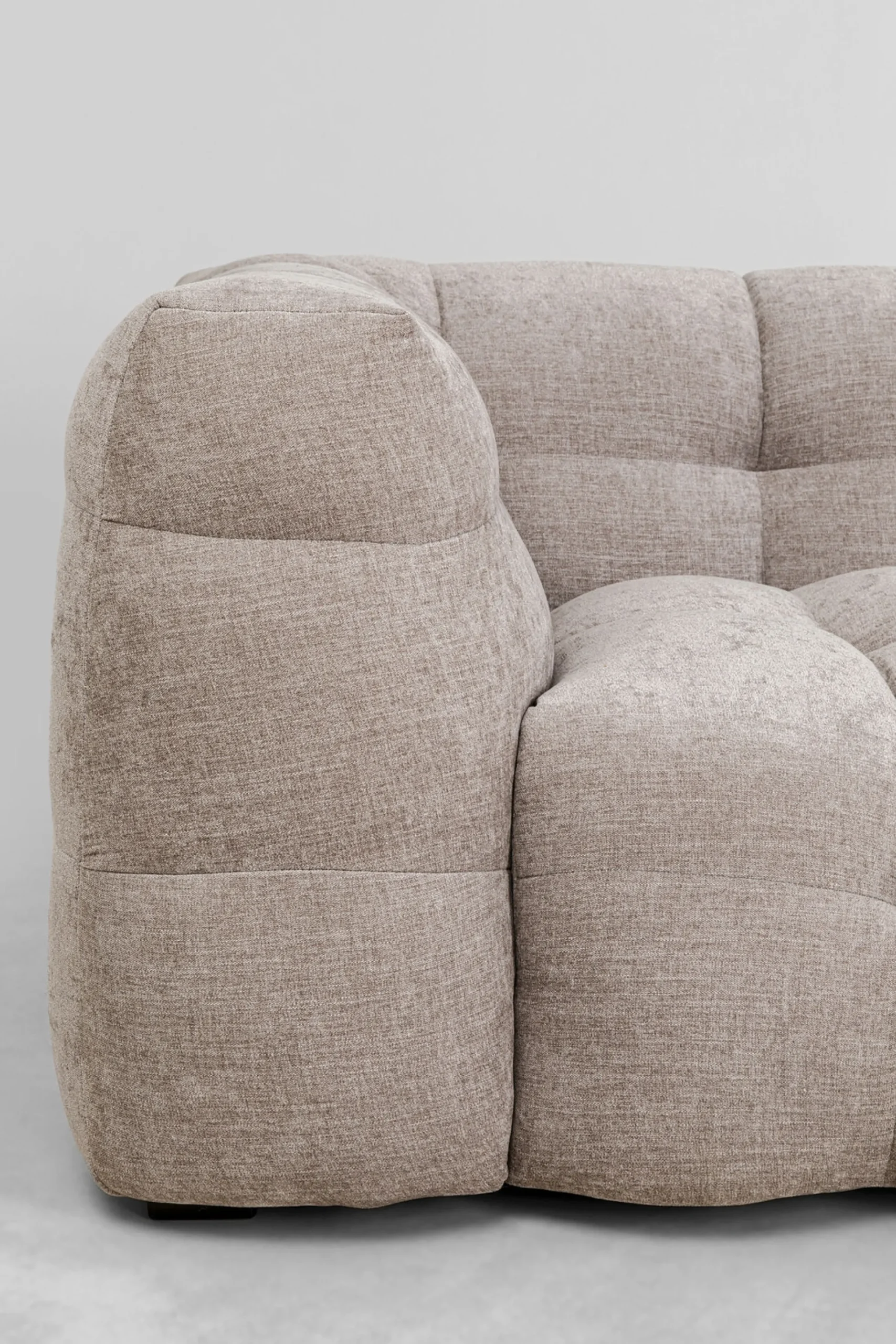 Sofa pikowana 3-osobowa jasnobrązowa 240 cm