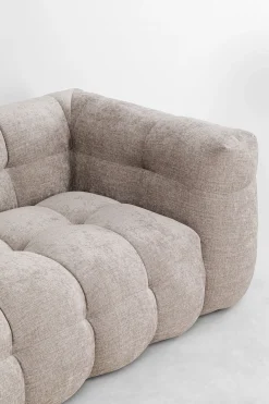 Sofa pikowana 3-osobowa jasnobrązowa 240 cm