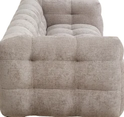 Sofa pikowana 3-osobowa jasnobrązowa 240 cm