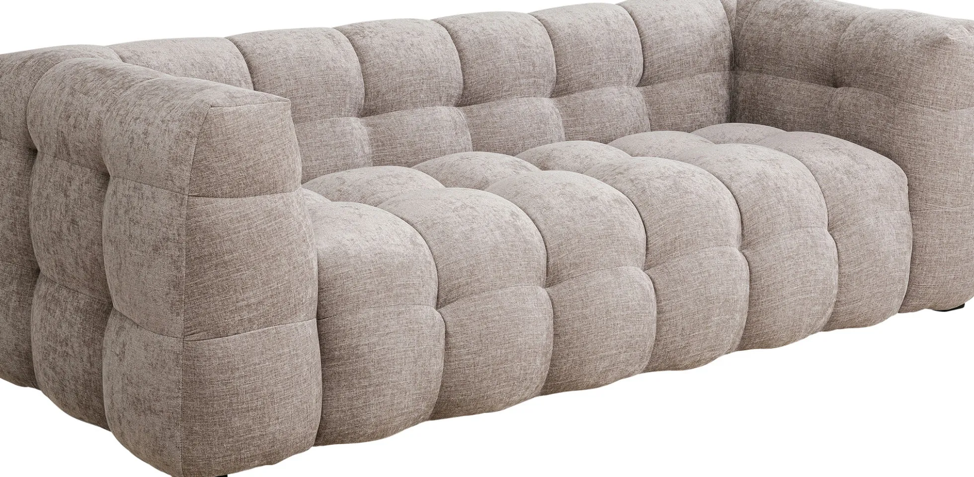 Sofa pikowana 3-osobowa jasnobrązowa 240 cm