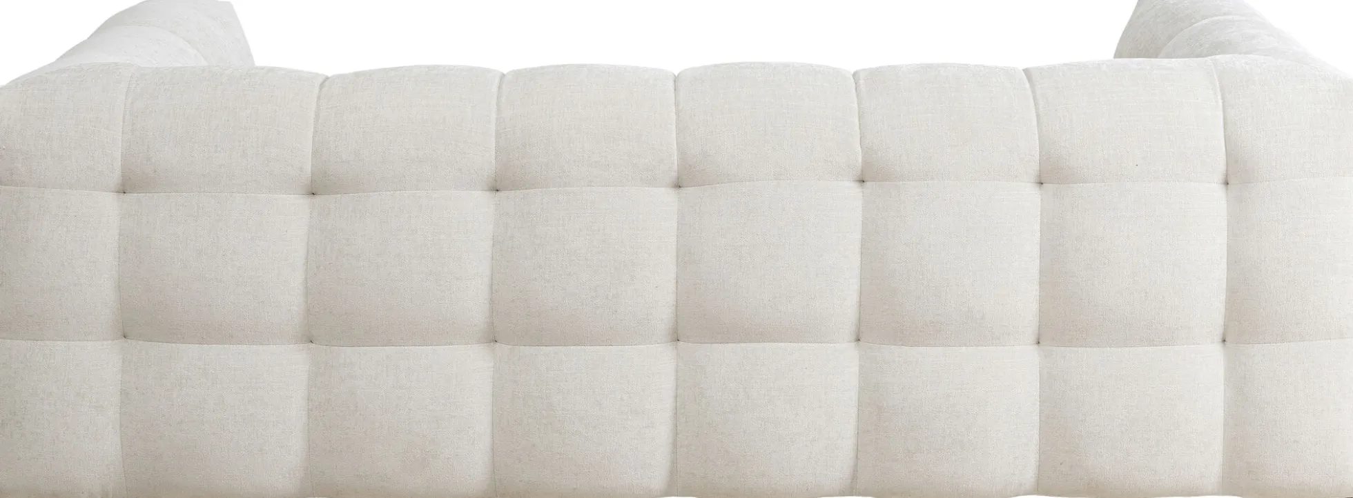 Sofa pikowana 3-osobowa kremowa 240 cm
