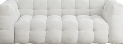 Sofa pikowana 3-osobowa kremowa 240 cm