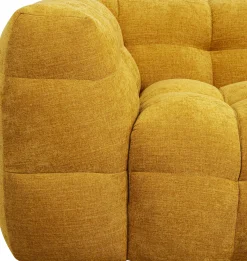 Sofa pikowana 3-osobowa żółta 240 cm