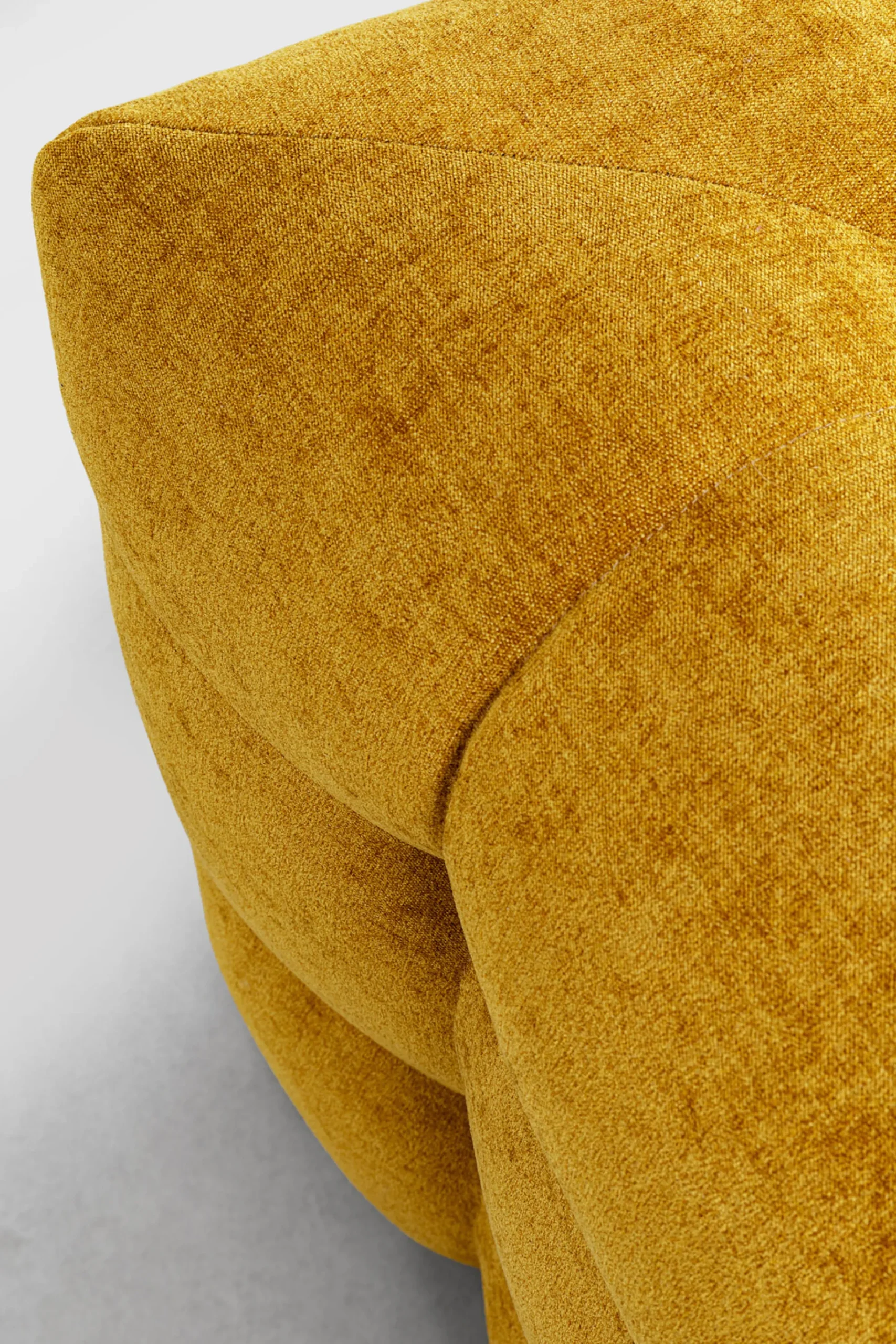 Sofa pikowana 3-osobowa żółta 240 cm