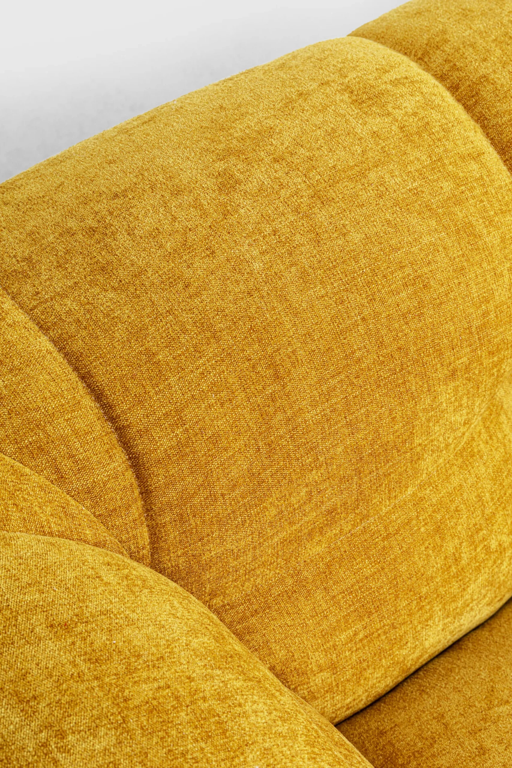 Sofa pikowana 3-osobowa żółta 240 cm