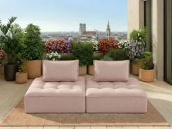 Sofa Portofino różowa ogrodowa (2/Set)