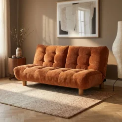 Sofa Rozkładana Mel Pomarańczowa 188cm