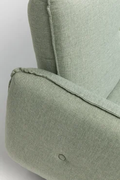 Sofa rozkładana z podłokietnikami 222x86 cm jasnozielona na brązowych nóżkach