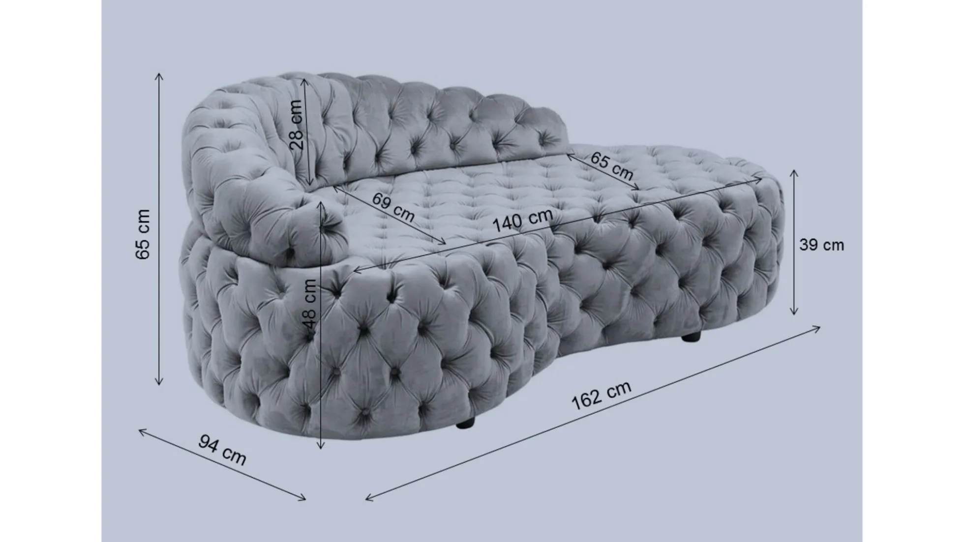 Sofa Santa Barbara 162x65 cm beżowa
