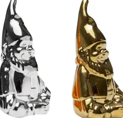 Solniczka i pieprzniczka Gnome srebrno-złota (2-szt)