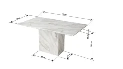 Stół Artistico Marble 160x90 cm biały