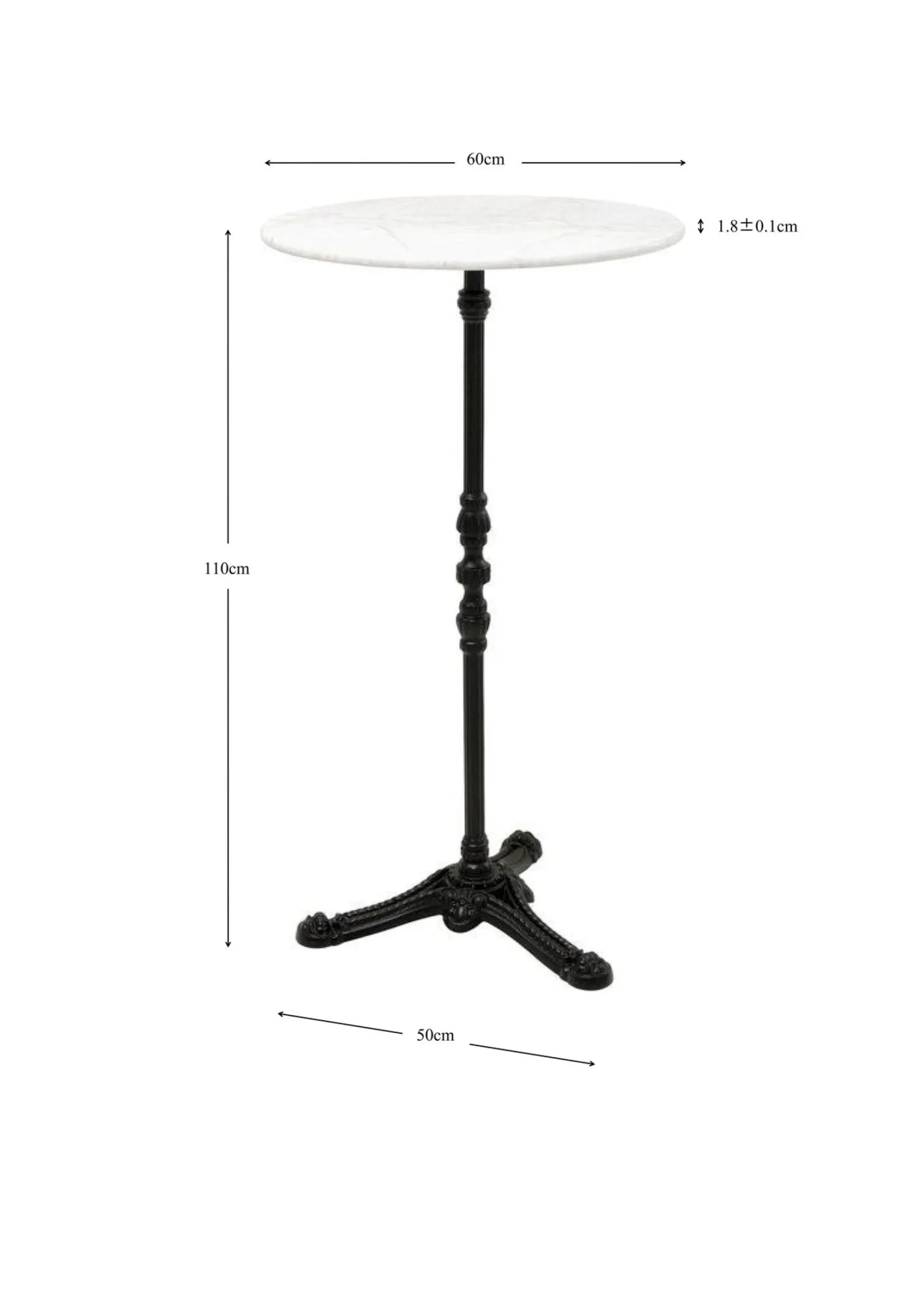 Stół barowy Kaffeehaus biały Ø60cm