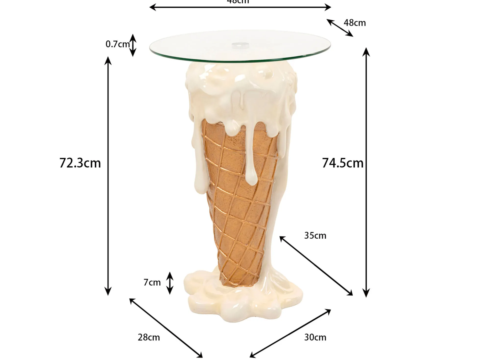 Stół Bistro Ice Cream Vanilla Ø48cm