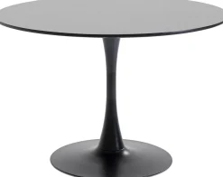 Stół do jadalni czarny blat MDF noga stalowa Ø110 cm