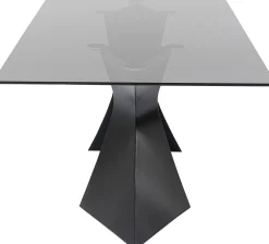 Stół Gloria 200x100 cm blat szklany przydymiony - nogi czarne