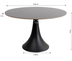 Stół Grande Possibilita Ø120 cm czarny - blat marmur