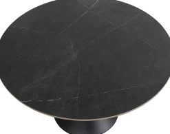 Stół Grande Possibilita Ø120 cm czarny - blat marmur