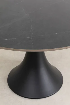 Stół Grande Possibilita Ø120 cm czarny - blat marmur