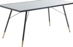 Stół La Gomera 160x80 cm grafitowy - blat szklany