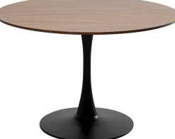 Stół loft w okleinie orzech włoski noga czarna Ø110 cm