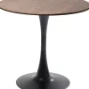 Stół loft w okleinie orzech włoski noga czarna Ø80 cm