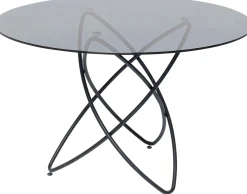 Stół Molekular Ø120 cm czarny - blat szklany