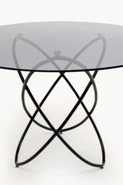 Stół Molekular Ø120 cm czarny - blat szklany
