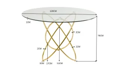 Stół Molekular Ø120 cm złoty
