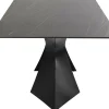 Stół ogrodowy czarny blat ceramika nogi aluminium 180x90 cm