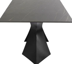 Stół ogrodowy czarny blat ceramika nogi aluminium 180x90 cm