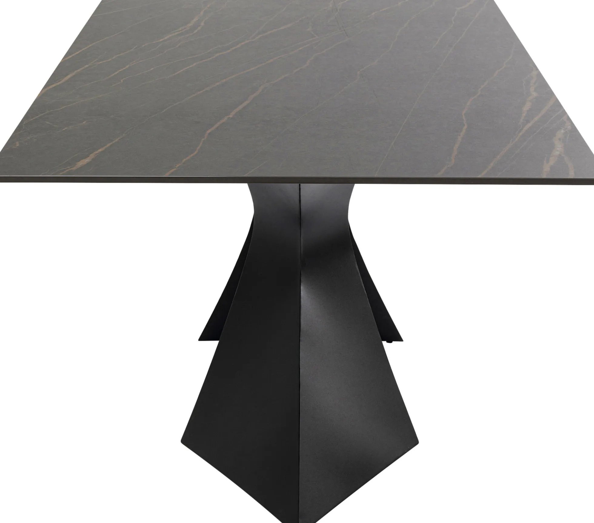 Stół ogrodowy czarny blat ceramika nogi aluminium 180x90 cm