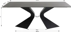 Stół ogrodowy czarny blat ceramika nogi aluminium 180x90 cm