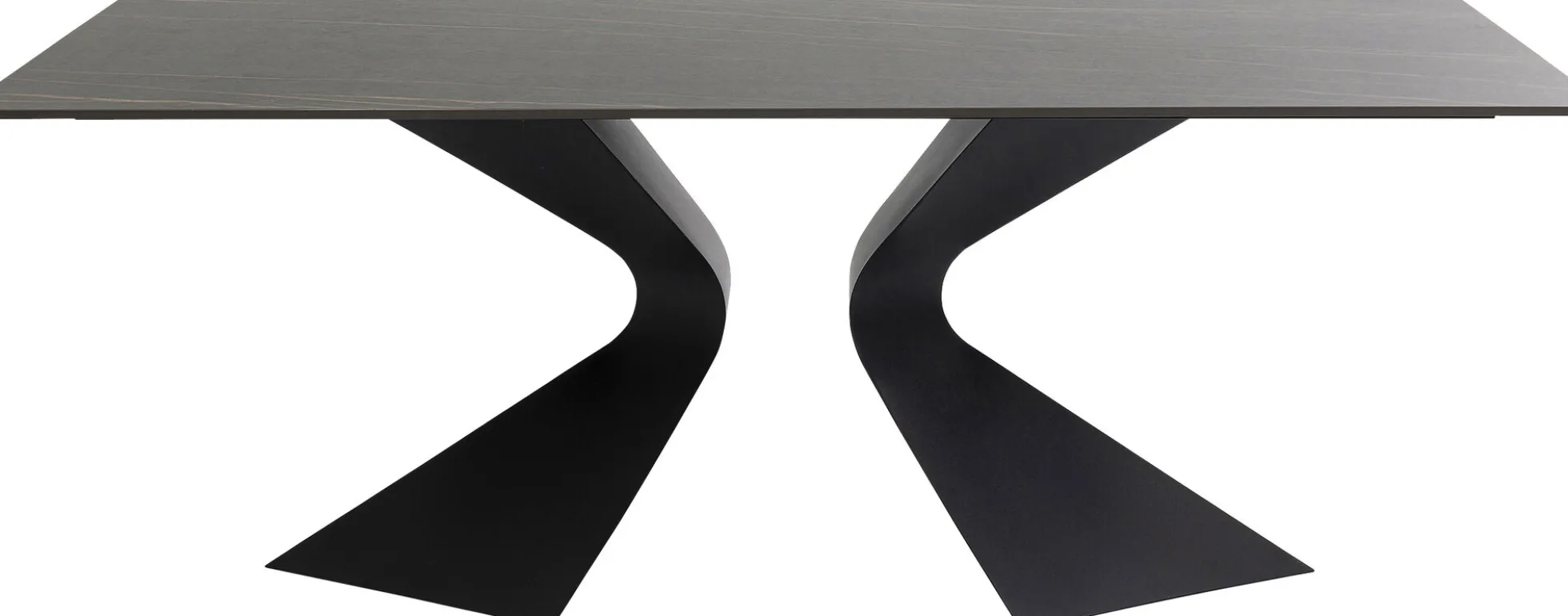 Stół ogrodowy czarny blat ceramika nogi aluminium 180x90 cm