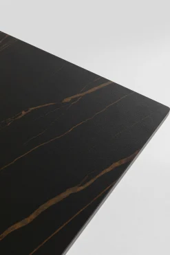 Stół ogrodowy czarny blat ceramika nogi aluminium 180x90 cm