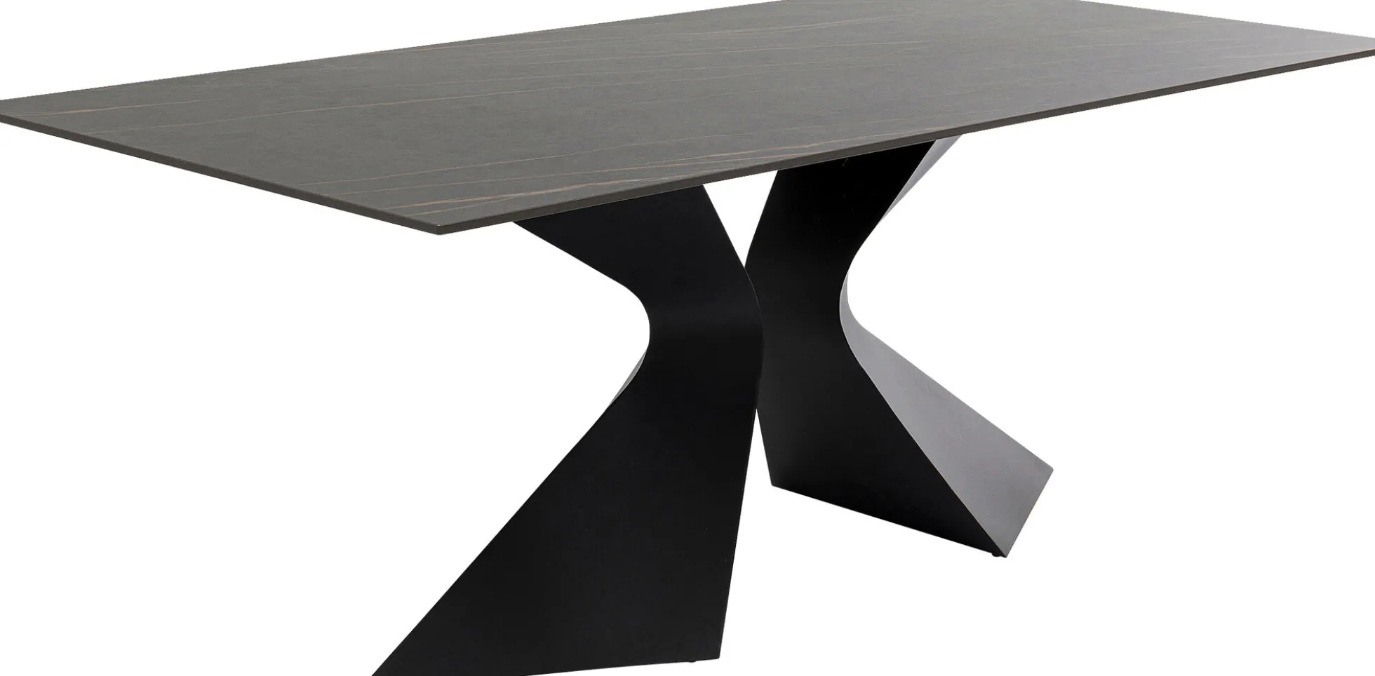 Stół ogrodowy czarny blat ceramika nogi aluminium 180x90 cm