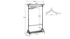 Stojak na ubrania Cosmopolitan 100x170 cm