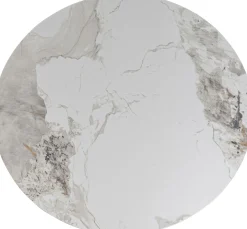 Stół okrągły blat ceramiczny biały Ø120 cm podstawa stalowa