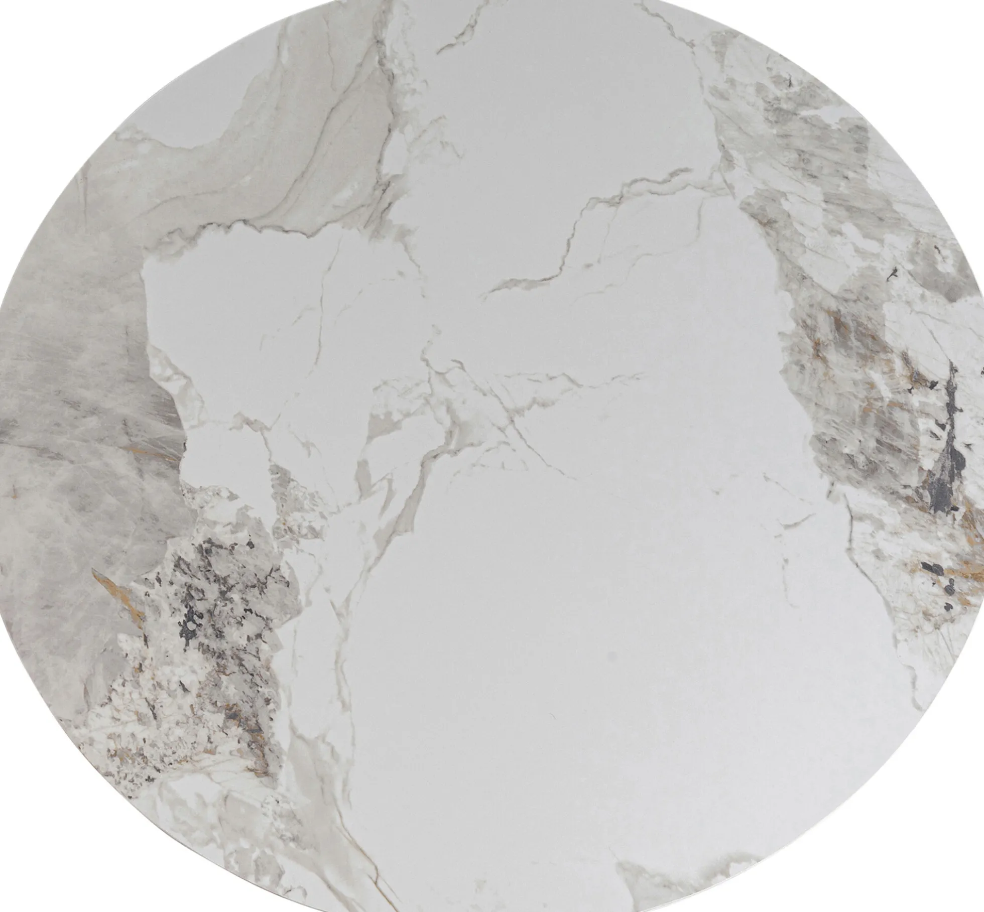 Stół okrągły blat ceramiczny biały Ø120 cm podstawa stalowa