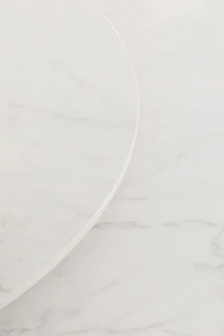 Stół okrągły blat ceramiczny obrotowy podstawa złota Ø135
